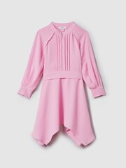 Reiss Pink Erica 13-14 yrs Zip Front Asymmetric Dress - Image 1 of 6