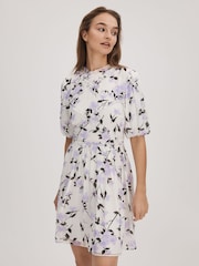 Florere Printed Puff Sleeve Mini Dress - Image 5 of 6