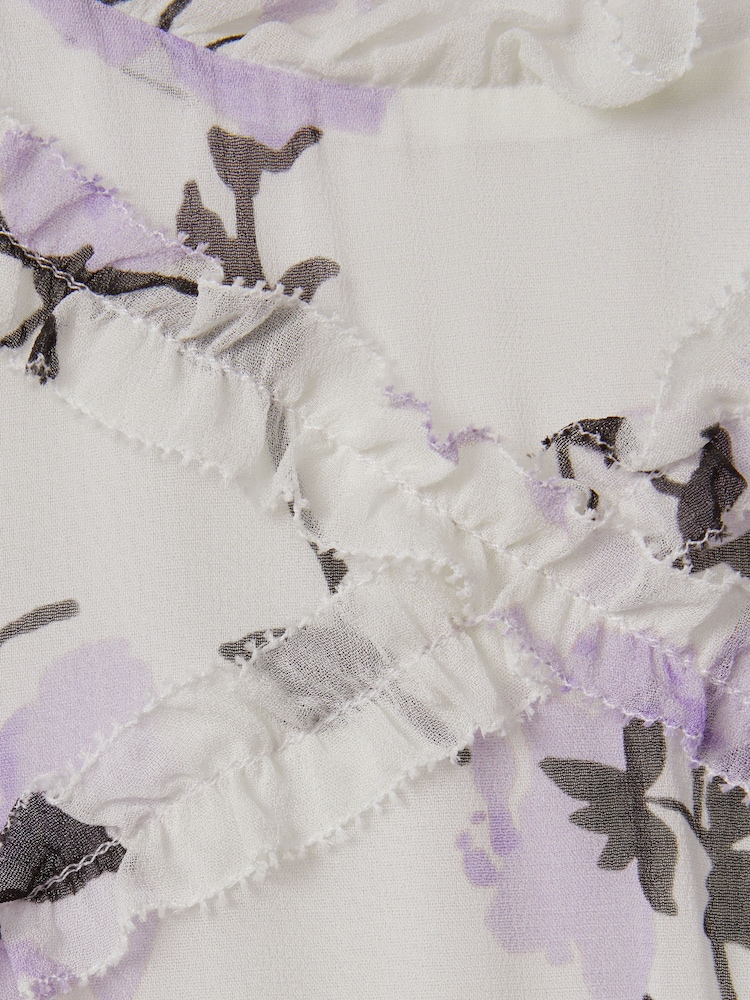 Florere Printed Puff Sleeve Mini Dress - Image 6 of 6