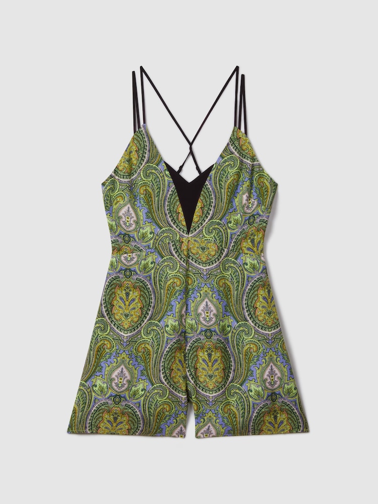 Florere Printed Dual Strap Playsuit - Image 2 of 6