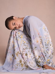 Florere Printed Tie Neck Maxi Dress - Image 3 of 9