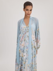 Florere Printed Tie Neck Maxi Dress - Image 5 of 9