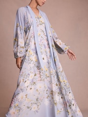 Florere Printed Tie Neck Maxi Dress - Image 6 of 9