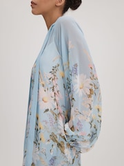 Florere Printed Tie Neck Maxi Dress - Image 7 of 9