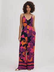 Florere Printed Wide Leg Jumpsuit - Imagen 1 de 6