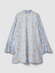 Florere Printed Fluted Sleeve Mini Dress - Image 2 of 6