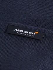 Reiss x McLaren F1 Team Airforce Blue McLaren F1 Merino Wool Open Collar Polo Shirt - Image 6 of 6