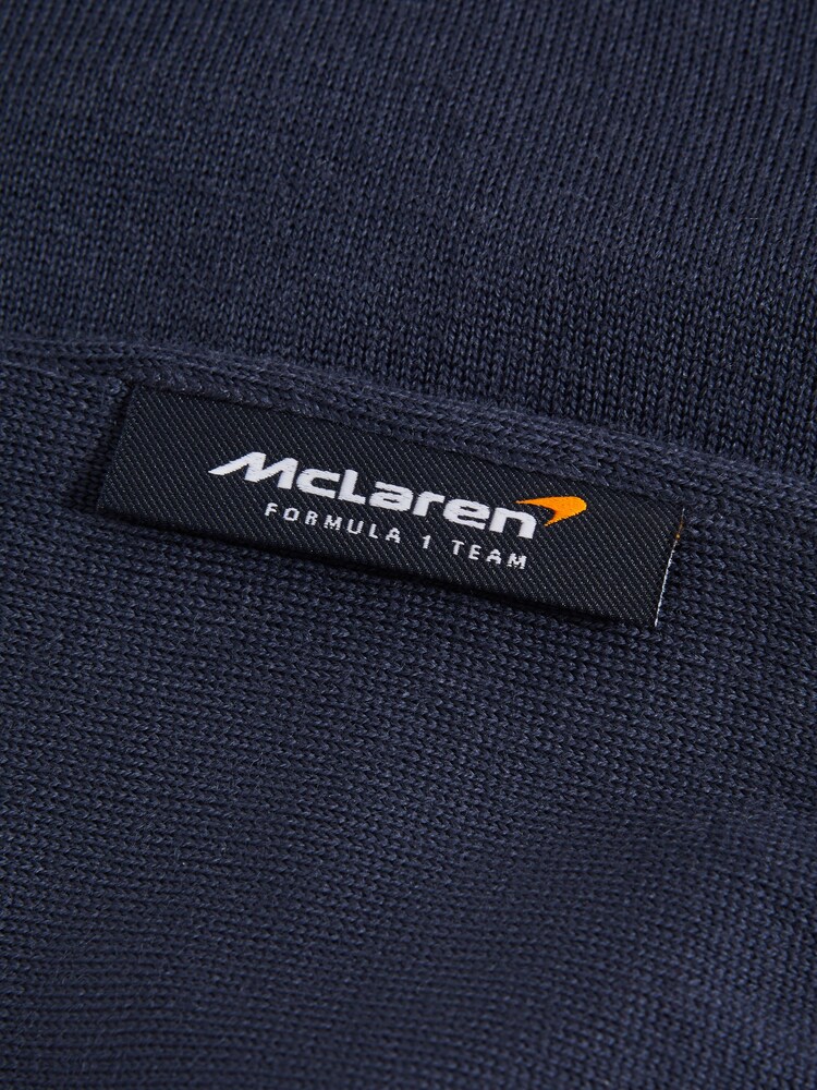 Reiss x McLaren F1 Team Airforce Blue McLaren F1 Merino Wool Open Collar Polo Shirt - Image 6 of 6