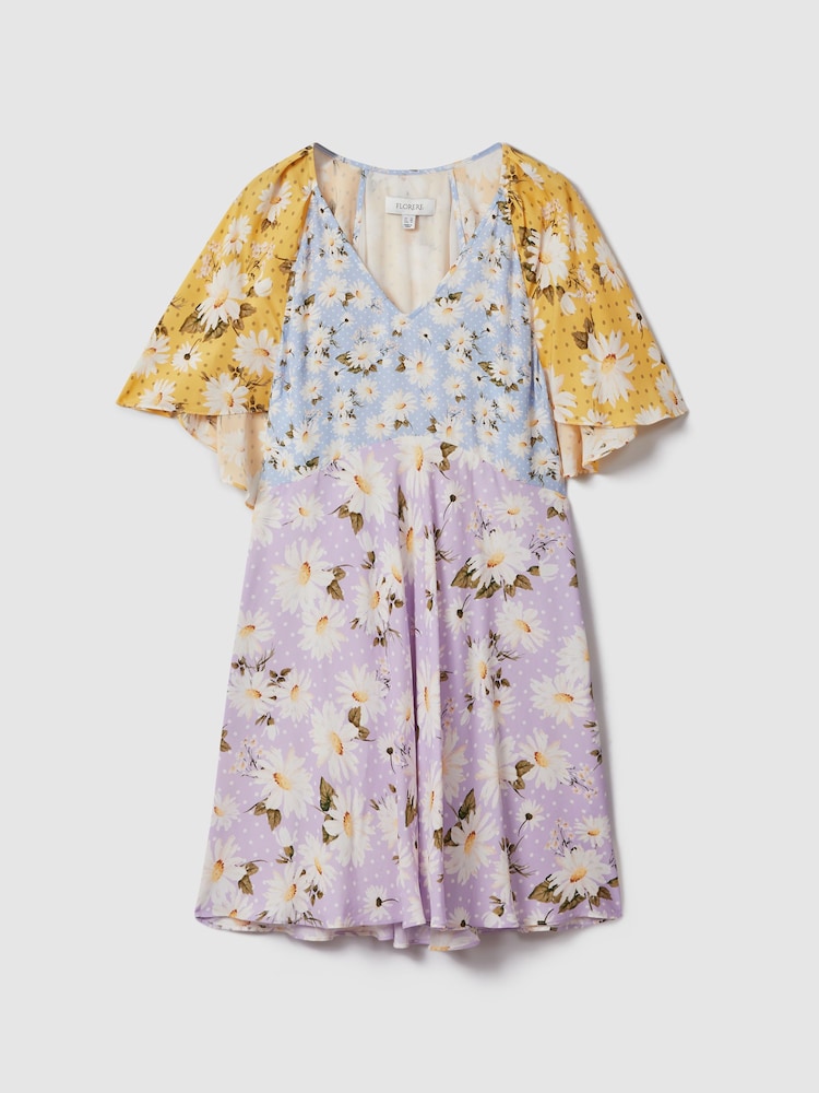 Florere Printed Cape Sleeve Mini Dress - Image 2 of 6