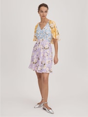 Florere Printed Cape Sleeve Mini Dress - Image 3 of 6