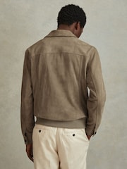 Reiss Pistachio Thomas Suede Chest Pocket Jacket - Image 5 of 6