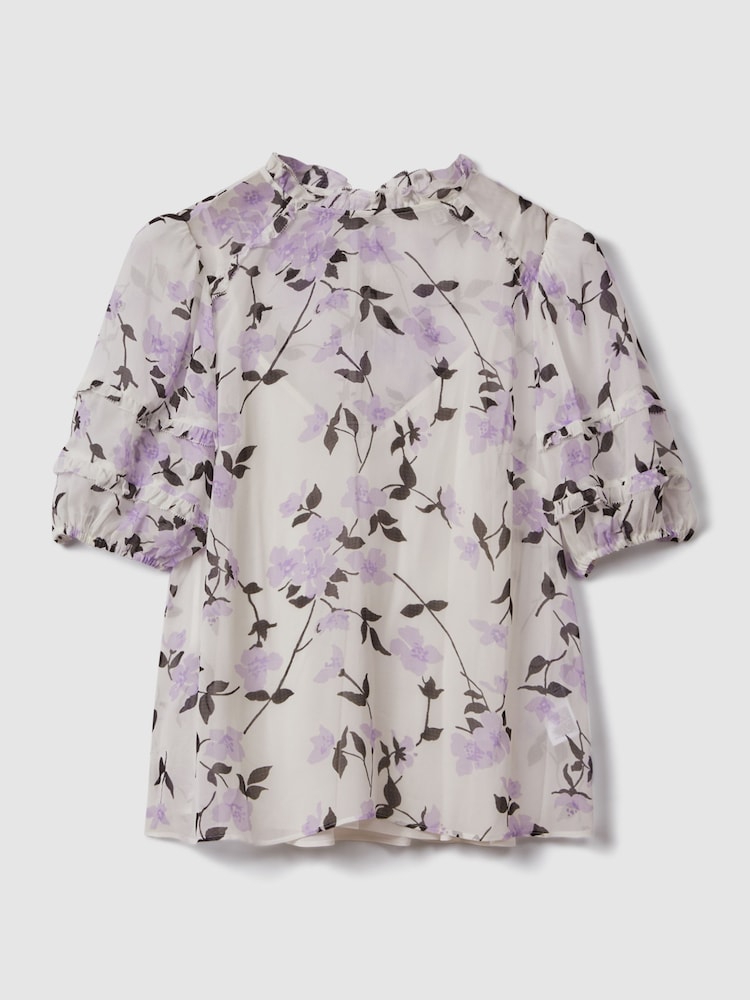 Florere Printed Puff Sleeve Blouse - Image 2 of 6