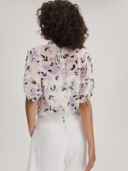 Florere Printed Puff Sleeve Blouse - Image 4 of 6