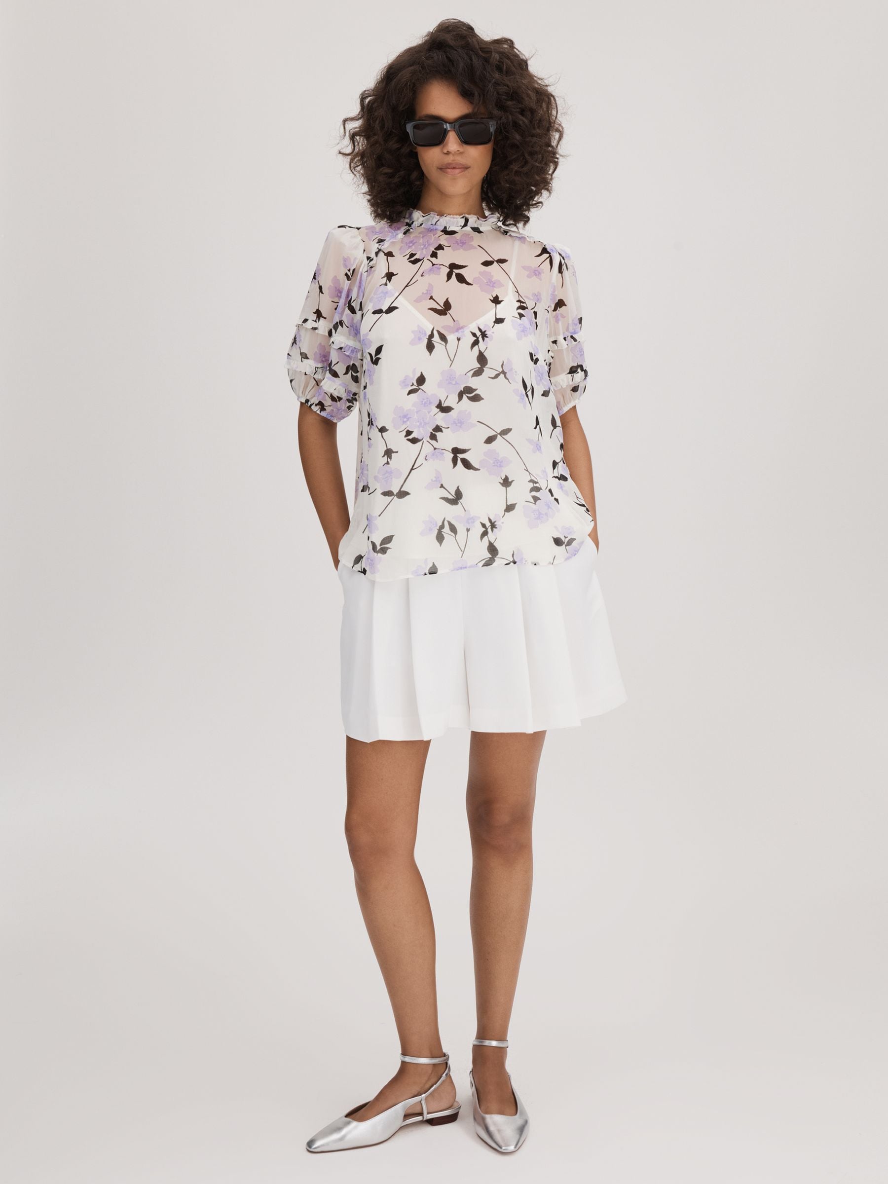 Buy Florere Printed Puff Sleeve Blouse from Next Cyprus