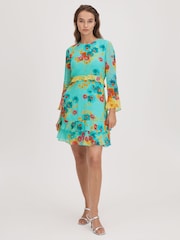 Florere Printed Ruffle Mini Dress - Image 3 of 6