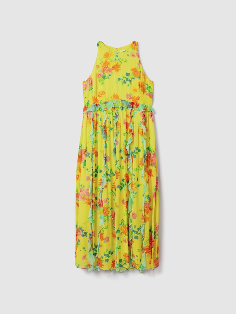 Florere Printed Ruffle Midi Dress - Image 2 of 6