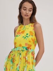 Florere Printed Ruffle Midi Dress - Image 3 of 6