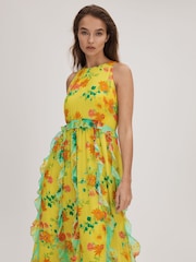 Florere Printed Ruffle Midi Dress - Image 4 of 6