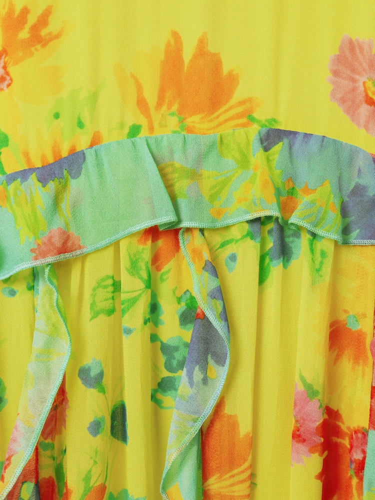 Florere Printed Ruffle Midi Dress - Image 6 of 6