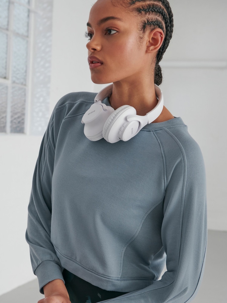 Teal Blue Soft Touch Raglan Sleeve Sweatshirt - Image 1 of 7