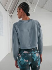 Teal Blue Soft Touch Raglan Sleeve Sweatshirt - Image 4 of 7