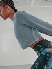 Teal Blue Soft Touch Raglan Sleeve Sweatshirt - Image 5 of 7