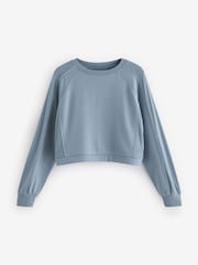 Teal Blue Soft Touch Raglan Sleeve Sweatshirt - Image 6 of 7
