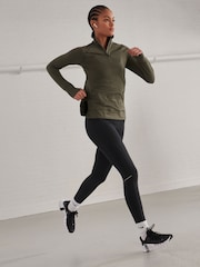 Black Running Leggings with Pocket - Image 2 of 8