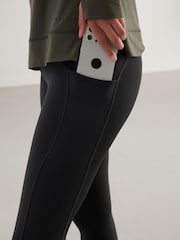 Black Running Leggings with Pocket - Image 5 of 8