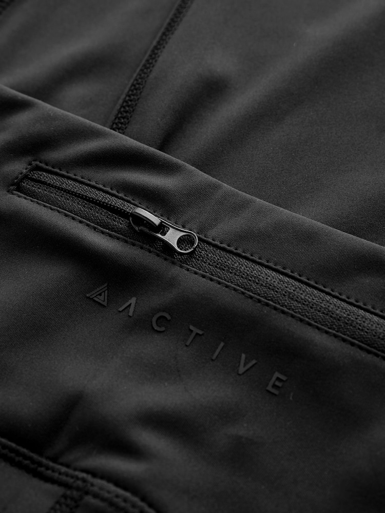Black Running Leggings with Pocket - Image 7 of 8