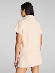SPANX Cream AirEssentials® French Rib Short Sleeve Half Zip Sweat Top - Image 2 of 3