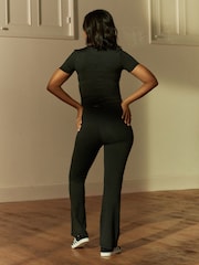 Black Active Wrap Waist Flared Leggings - Image 2 of 6