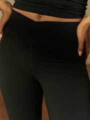 Black Active Wrap Waist Flared Leggings - Image 3 of 6