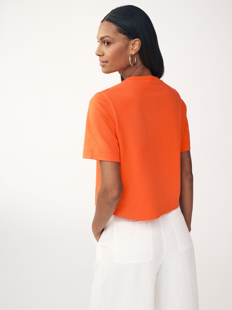 Orange Heavyweight Short Sleeve Crew Neck T-Shirt - Image 1 of 3 Orange Heavyweight Short Sleeve Crew Neck T-Shirt - Image 1 of 3
