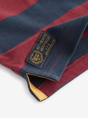 Navy/Red Stripe 100% Cotton Long Sleeve Rugby Polo Shirt (3mths-7yrs) - Image 3 of 4