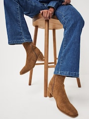 Tan Brown Forever Comfort® Sock Ankle Boots - Image 1 of 7