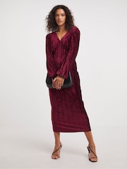 JD Williams Red Satin Wrap Dress - Image 1 of 4
