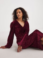 JD Williams Red Satin Wrap Dress - Image 3 of 4