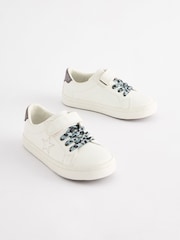 White Elastic Lace Trainers - Image 1 of 5