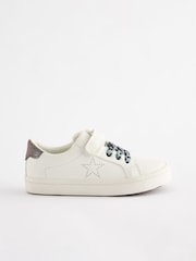 White Elastic Lace Trainers - Image 2 of 5