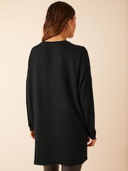 Friends Like These Black Petite Short Sleeve V Neck Tunic Top - Image 2 of 4