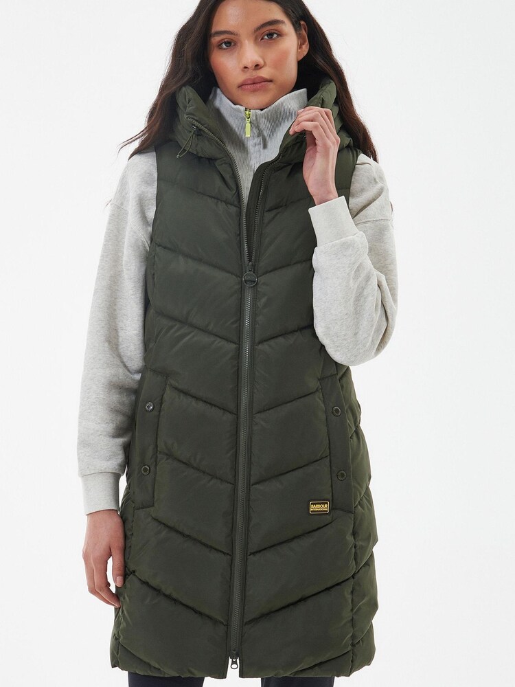 Barbour International® Boston Longline Green Gilet - Image 1 of 6