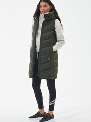 Barbour International® Boston Longline Green Gilet - Image 3 of 6