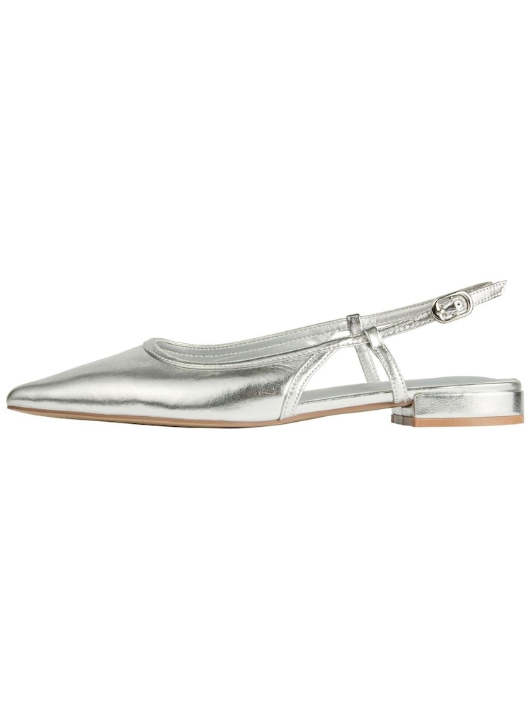 Silber - Lipsy Flache Ballerinas mit Fersenriemen - Bild 5 von 5 Silber - Lipsy Flache Ballerinas mit Fersenriemen - Bild 5 von 5