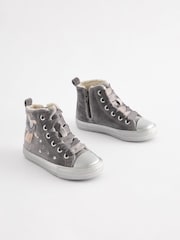 Grey Velvet Character High Top Trainers - Image 1 of 5