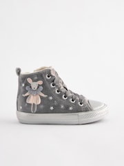 Grey Velvet Character High Top Trainers - Image 2 of 5