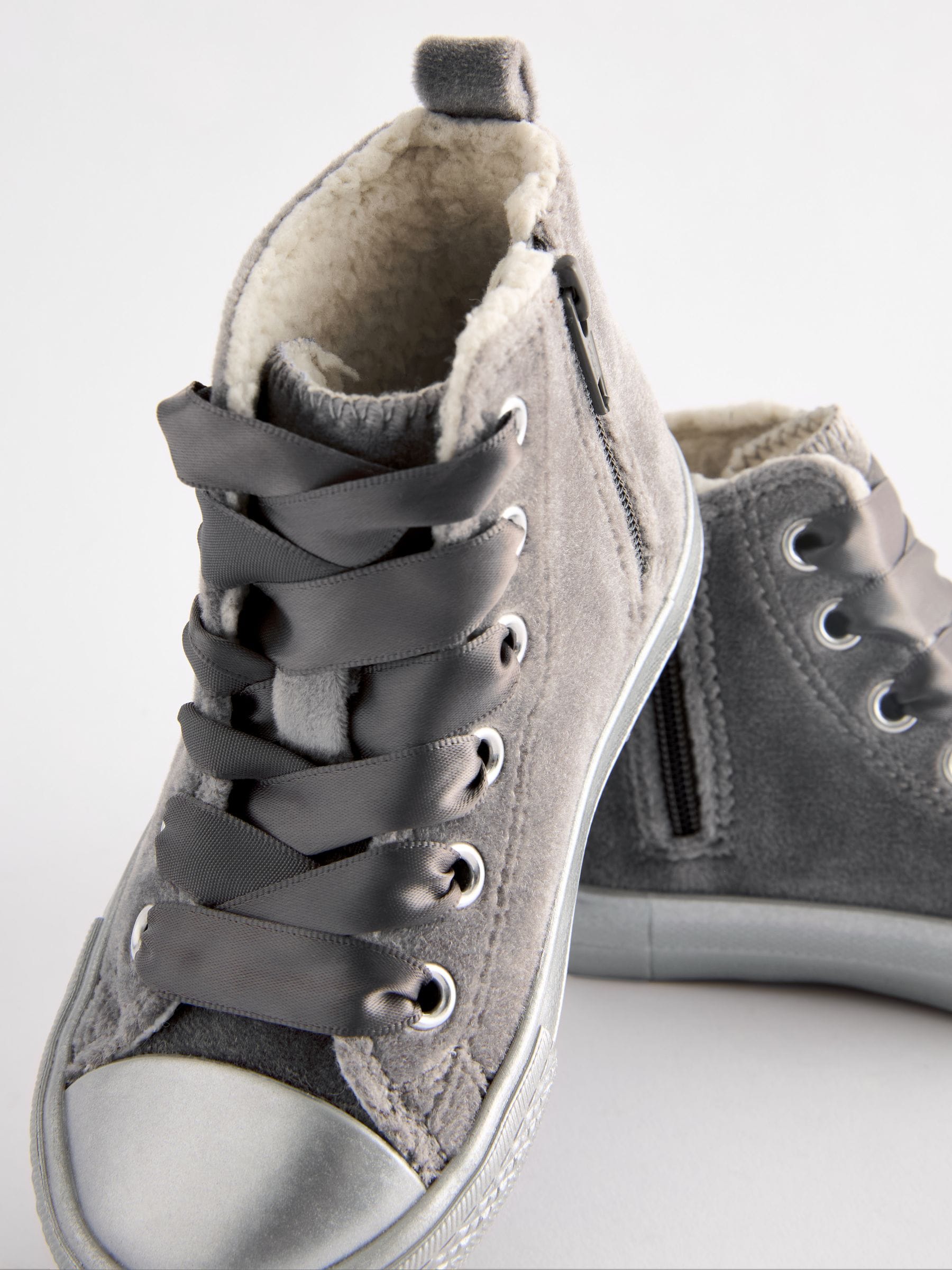 Buy Grey Velvet Character High Top Trainers from Next Luxembourg