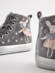 Grey Velvet Character High Top Trainers - Image 5 of 5