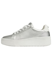 Lipsy Silver Chunky Flatform Lace Up Trainer - Image 5 of 5