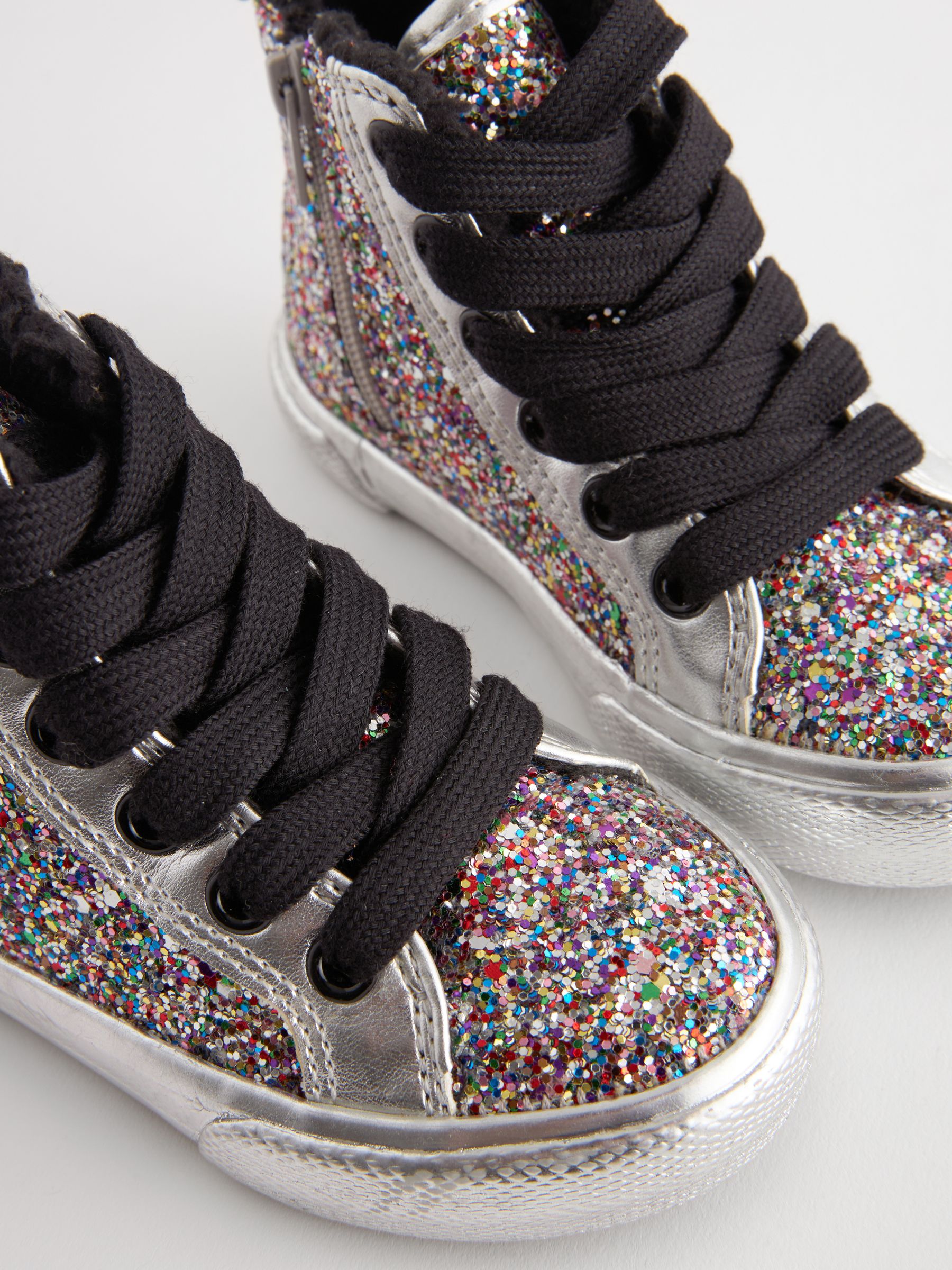 Silver high top sneakers womens clearance